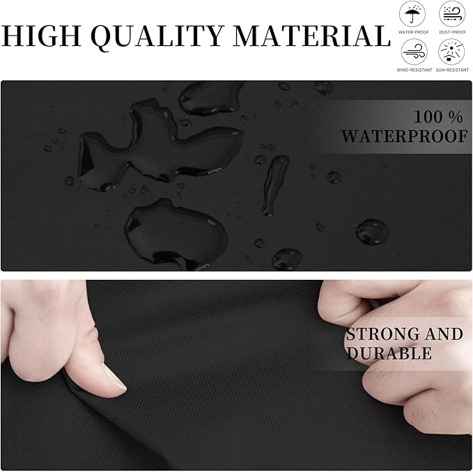 Easy-Going 600D Patio V-Shaped Sectional Sofa Cover, Waterproof Outdoor Sectional Cover, Heavy Duty Garden Furniture Cover with Air Vent 89" L (on Each Side) x 33.5" D x 31" H, Black