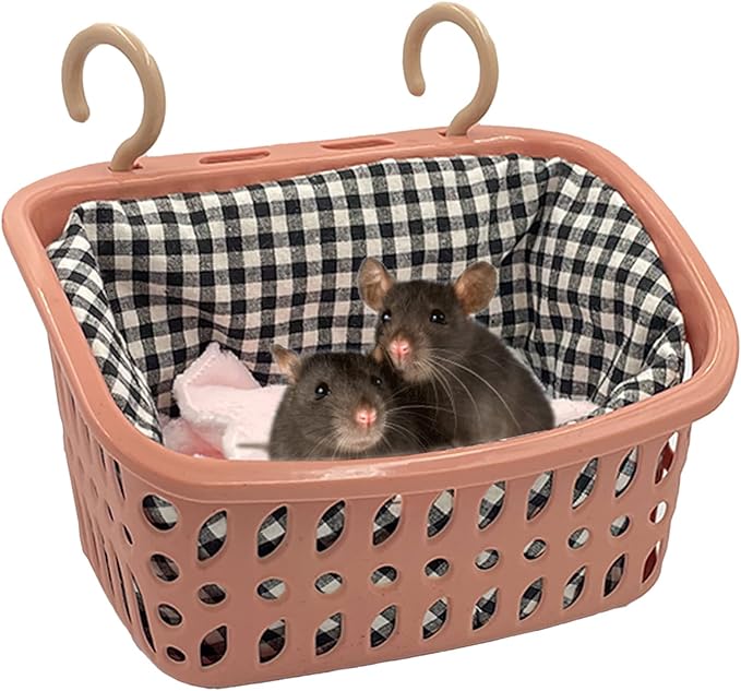 JWShang 2 Big Rat Hammocks for Cage Chew Proof, Rat Warm Bed, Small Animal Hanging Hammock, Rat Cage Accessories for Small Animals Rat, Mouse, Guinea Pig, Chinchilla, Sugar Glider, Ferret