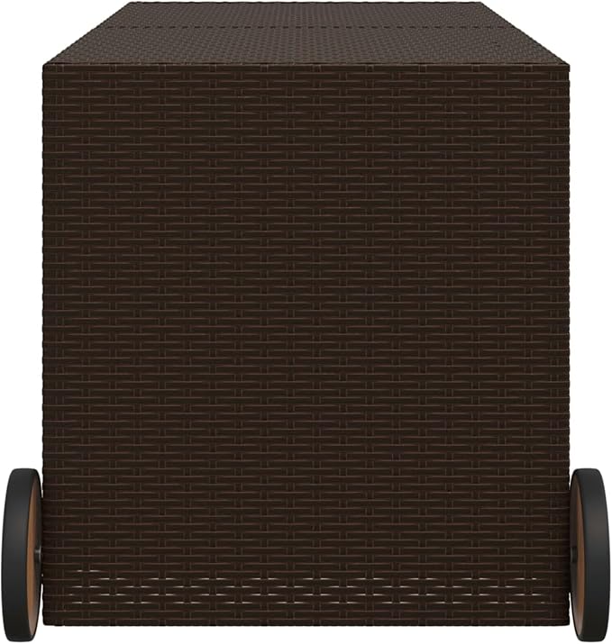 Gecheer Outdoor Storage Box, Water-Resistant PE Rattan Deck Box with Wheels and Gas Spring, 283 Gallon Capacity for Patio, Balcony, and Garden