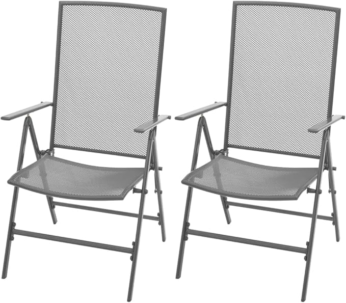 3 Piece Patio Dining Set, Outdoor Lounge Sets Patio Conversation Set Front Porch Furniture Porch Furniture Set for Negotiation Area Garden Exhibition Piazza Steel Anthracite