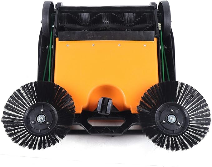 Outdoor Handheld Sweeper 27'' Gasoline Walk Behind Sweeper Power Cleaner Sweeping Broom Turf Lawns Driveway Grass Sweeping Cleaning Tool