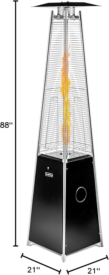 LEGACY HEATING Outdoor Patio Heater with Reflector Shield, 40,000 BTU Propane Patio Heater with Wheels for Commercial, Residential, Garden, Porch, Party, Deck
