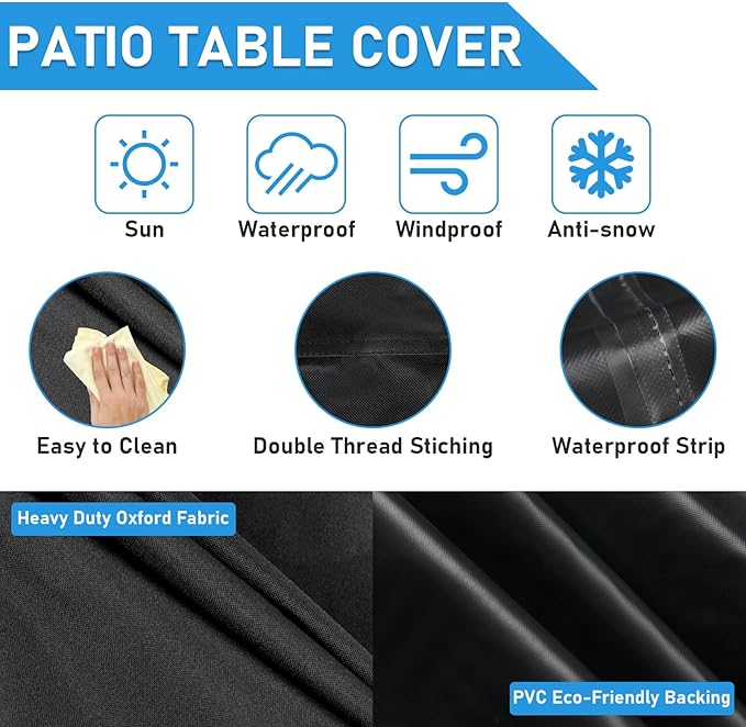 Outdoor Square Table Cover 40 Inch, Waterproof Patio Square Bistro Coffee Table Covers, Heavy Duty Patio Small Furniture Cover - 40 x 40 x 36 Inch