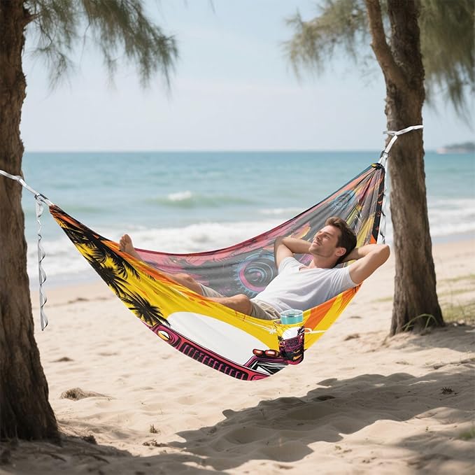 Hammocks for Outside Colorful Offroad Truck Camping Hammock Portable Hammocks with Tree Straps and Carry Bag Camping Accessories for Hiking Beach Outdoor