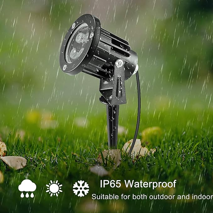 OurLeeme Landscape Lighting - 120V RGB Colored Halloween Spotlight, LED Spotlights Outdoor Waterproof Yard Stake Landscape Spotlights, Christmas Spot Lights Outdoor for House Tree (10PCS)