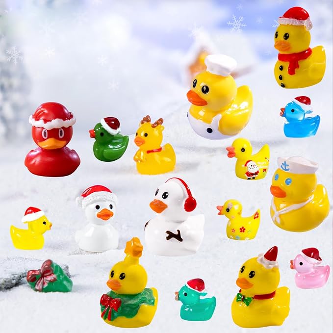 U-Zimikee 110 Pcs Multicolor Mini Resin Ducks, Tiny Ducks to Hide, Little Ducks Figurines Small Miniature Ducks Figures Bulk for Mini Fairy Garden, Dollhouse Decoration Micro Landscape Ornament
