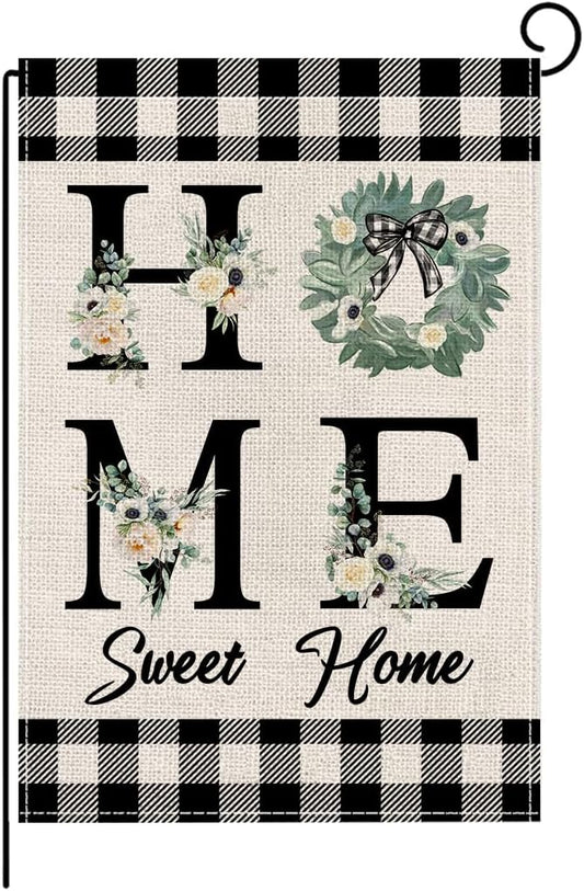 wyooxoo Spring Summer Flower Garden Flag 12x18 Inch Double Sided Vertical Welcome Garden Flag Outside Farmhouse Yard Outdoor Decoration (J)