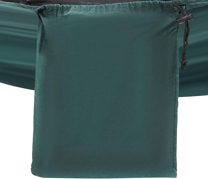 9.5x4.5ft Camping Hammock, Portable Outdoor Hammock Tent with Mosquito Net and Rain Fly Tarp, Backpacking Hammock for Hiking, Outside, Patio, Travel (Black and Blackish Green)