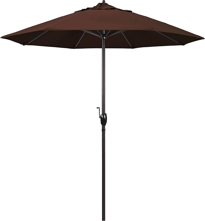 California Umbrella 7.5' Round Sunbrella Aluminum Outdoor Deck, Pool or Patio Umbrella, Crank Lift
