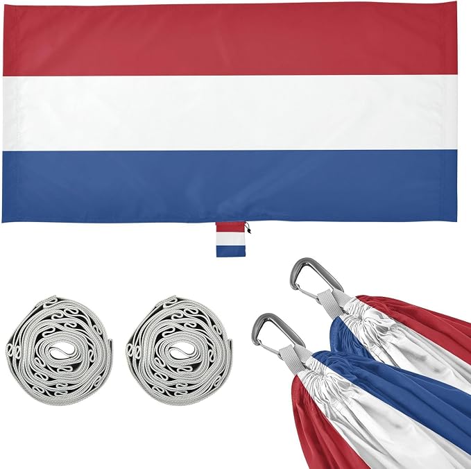 Flag of The Netherlands Outdoor Hammocks Foldable Indoor Hammock for Indoor Outdoor Patio