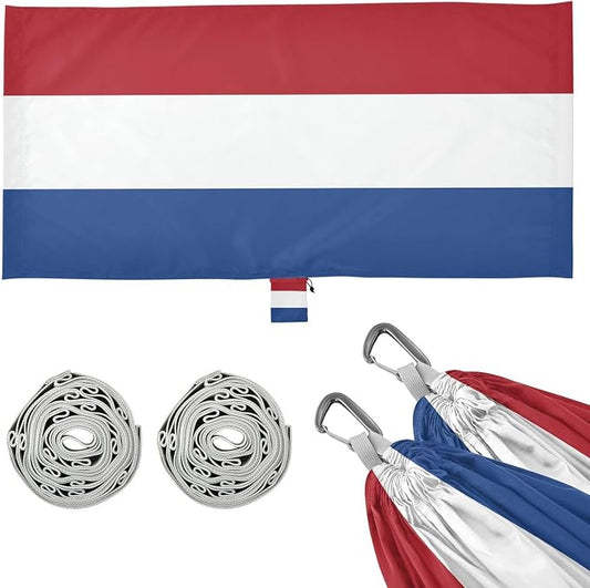 Flag of The Netherlands Outdoor Hammocks Foldable Indoor Hammock for Indoor Outdoor Patio