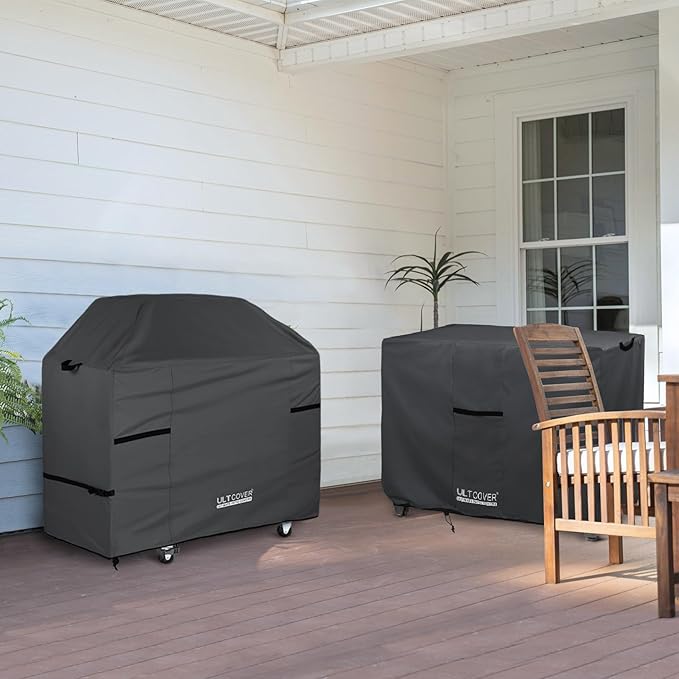 ULTCOVER Waterproof Prep Table Cover for 52 Inch Keter Unity XL Portable Table, Outdoor Storage Cabinet Prep Station Cover 54L x 22W x 35H inch, Black