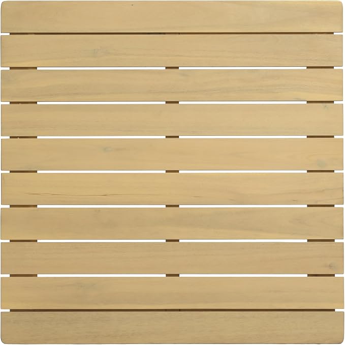 Christopher Knight Home John 4 Piece Patio Furniture Set with Slatted Coffee Table, Outdoor Sofa Set with Rope Back & Cushions, Modern Acacia Wood Sectional Conversation Set, Beige+Cream+Light Teak