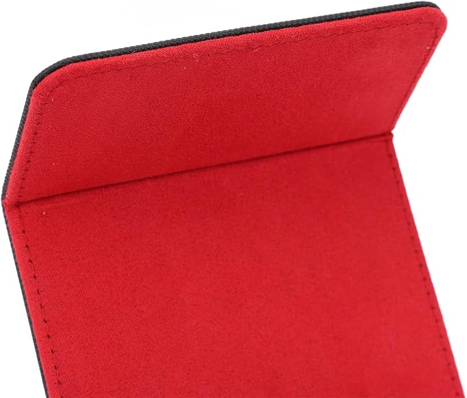 Qiilu Magnetic Closure Card Deck Box with Magnetic Flap Lid, Large Capacity PU Leather Storage Box/Cover for Game and Tarot Cards, Strong Magnet Closure Cases (Black Red)
