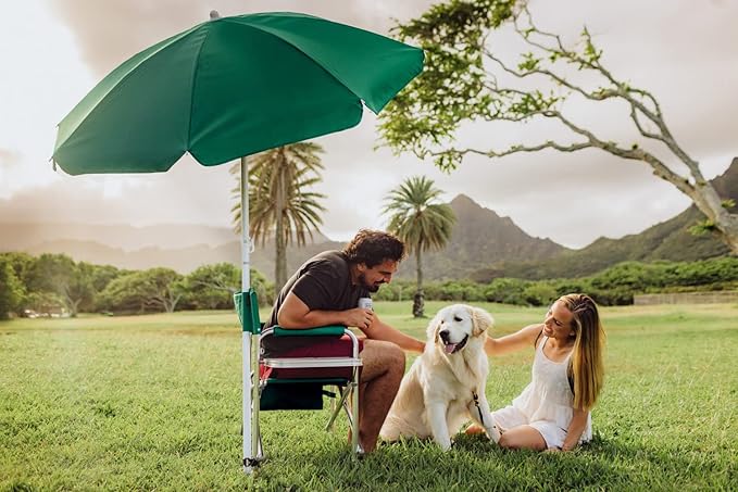 PICNIC TIME NCAA Michigan State Spartans Outdoor Canopy Sunshade Beach Umbrella 5.5' - Small Patio Umbrella - Beach Chair Umbrella