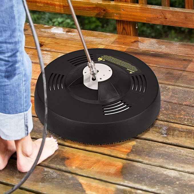 Goplus Pressure Washer Surface Cleaner, 16-INCH Power Washer Scrubber Attachment, Great for Cleaning Driveway Sidewalk with 1/4" Quick Connection, 3000PSI 1450RPM
