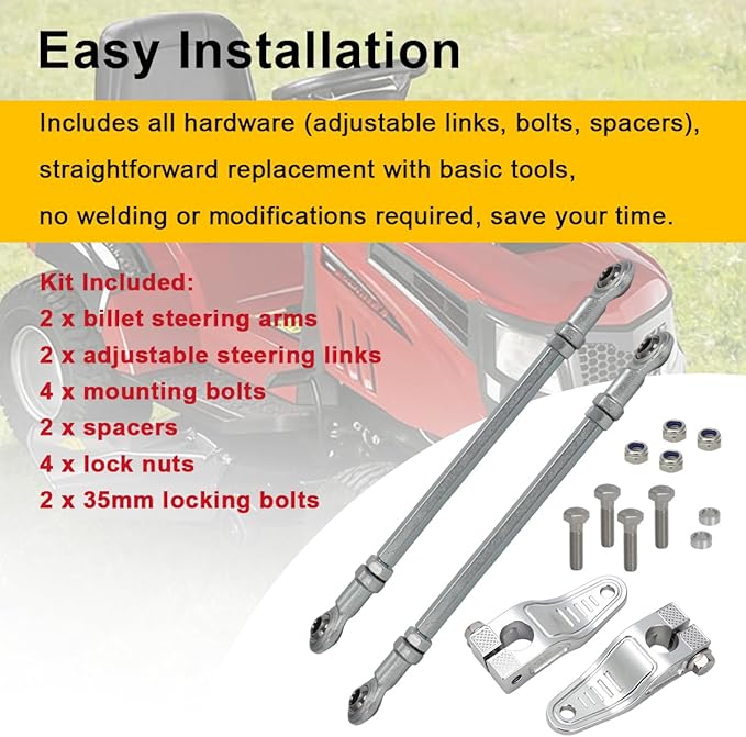 MOTOQUEEN for Snapper Riding Lawn Mowers Steering Arm Upgrade Kit, Replace for 7301337BMYP & 7301338BMYP