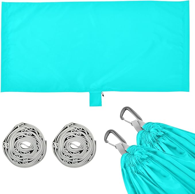 Bright Blue Solid Color 330lb Capacity Camping Hammock with Hanging Rope Portable Hammock for Outside Patio Backyard Poolside hamacas para adultos con soporte