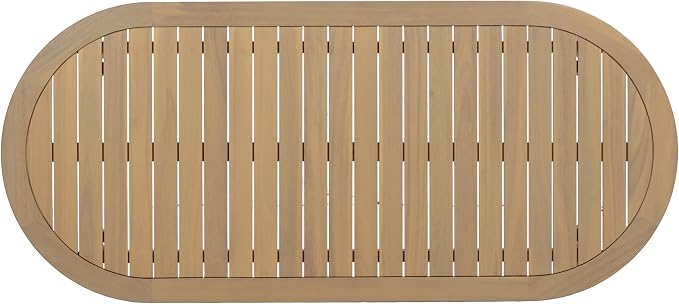 Christopher Knight Home Cascade 70" Outdoor Oval Dining Table, Acacia Wood Patio Dining Table for 4-6 People, Solid Wood Outdoor Table for Patio Deck Garden Backyard Dining, Light Teak