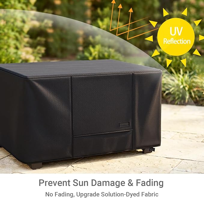 NettyPro Deck Box Cover Outdoor Waterproof Storage Bench Cover for Rectangular Deck Box, 57 x 28 x 24 inch, Black