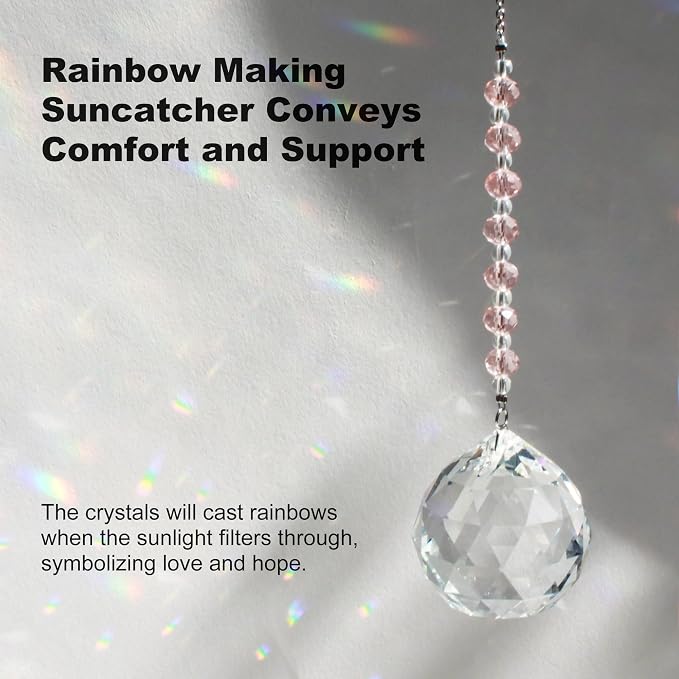 Light By Your Side Rainbow Maker, Sympathy Gifts for Loss of Loved One | Matching Gift Card, Gift Box & Bag | Memorial Gift | Crystal Ball Suncatcher | Bring Comfort, Hope & Love | Memory Rose