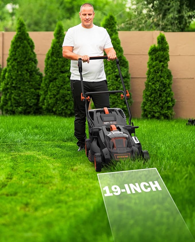 40V 19" Cordless Lawn Mower, Brushless Push Lawn Mower w/ 13.2Gal Bag, 98% Grass Collection, 3-Step Quicker Foldable, 6-Position Height Adjustment Meets Various Cutting Needs