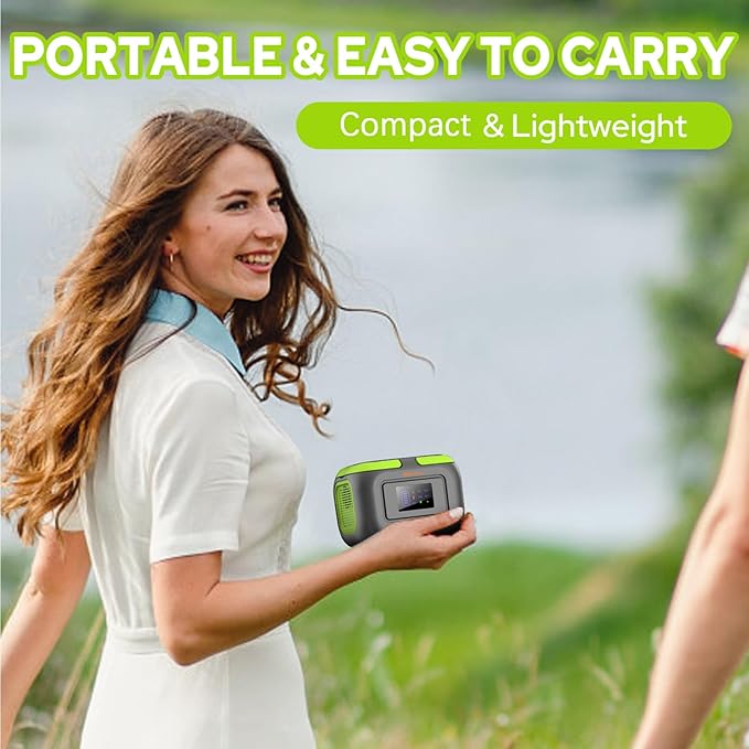 300W Solar Power Station Generator with Foldable 60W Solar Panel Charger, 110V Portable Solar Power Bank with AC Outlet for Camping Laptop Smart Devices RV Home VanLife Outdoor Power Outage