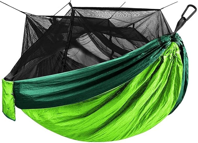 Travel Camping Double Hammock, with Mosquito Net Portable Parachute Nylon Hammock, Light Quick Drying Outdoor Hammock, for Outdoor Indoor Camping (Color : C, Size : 260x140cm)