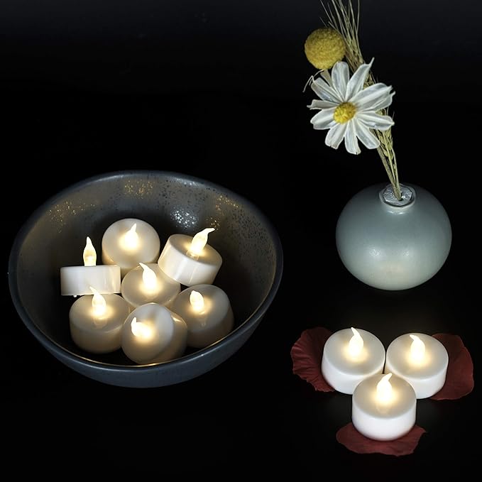 200Pack Battery Tea Lights Candles - LED Tea Lights Realistic Bright Flickering Holiday Gift Operated Flameless LED Tea Light for Festival& Celebration Warm White Battery Powered(sets of 100*2)