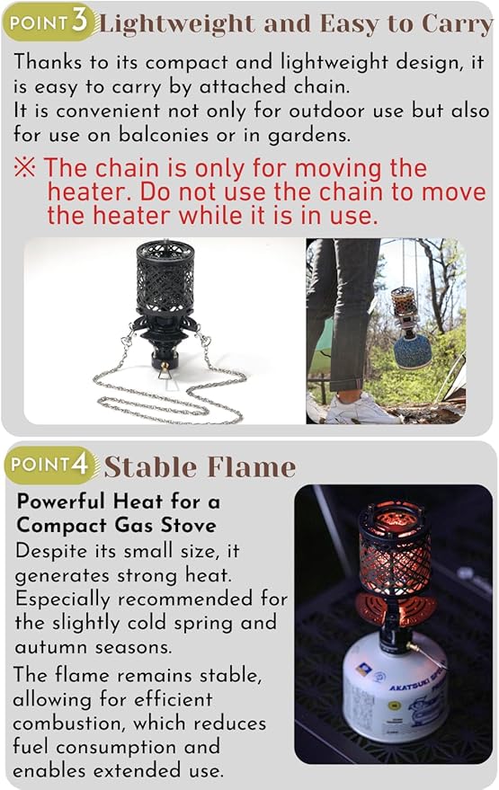 CAMPINGMOON T-HEATER GASWARE Gas Heater Propane Isobutane for Camping Outdoor Collaboration Limited Edition with EVA Case (BKNX-92+Z22)