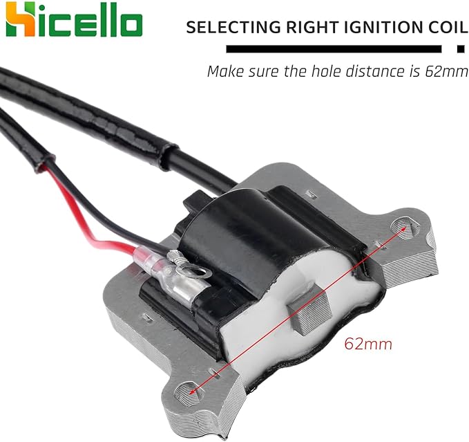 62mm Brush Cutter Ignition Coil, 43CC 49CC 52CC Strimmer Ignition Coil Module for 2-stroke Engine Grass Trimmer Multi Tool Tiller Cultivator Garden Machines