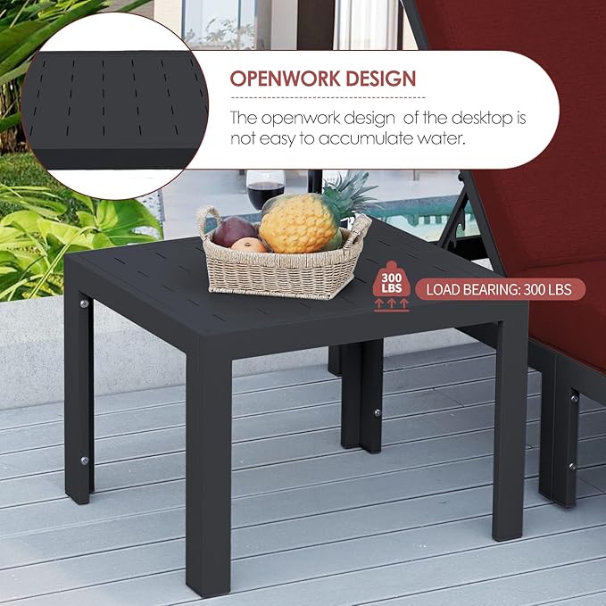 NICESOUL 16 Piece Oversized Modular Aluminum Outdoor Furniture Set with Chaise Lounge, 29" Deep and Wide Sectional Seating, 500 lbs High Weight Capacity Patio Conversation Set for Poolside, Burgundy