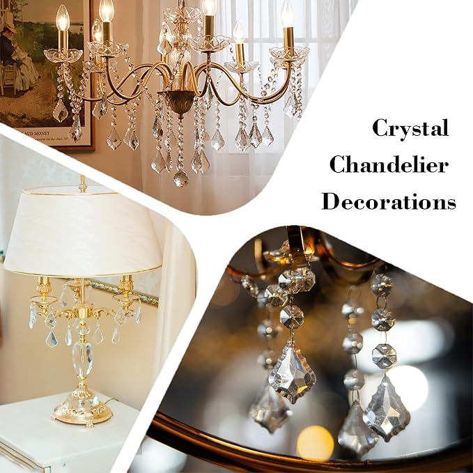 10pcs Crystal Sun Catcher Clear Chandelier Prism Pendant Hanging Crystals | Crystal Sun Catcher, 38mm Hanging Crystal, Chandelier Parts, Prism Pendants with Hook, Crystal Christmas Ornaments Home Decor