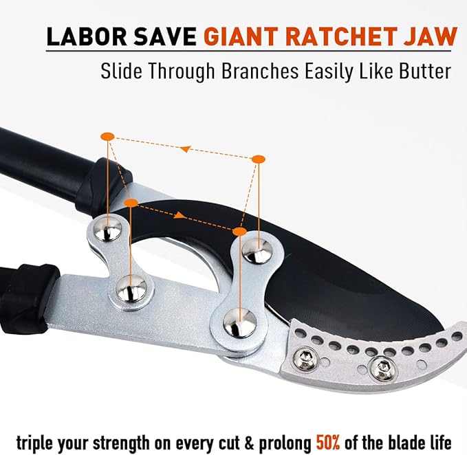 JARDINEER Loppers for Tree Trimming Heavy Duty, 30" Anvil Branch Cutter for Gardening, Manual Tree Trimmer with 2 Inch Cutting Capacity