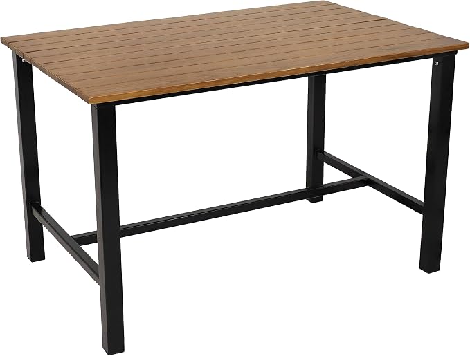 Sunnydaze 4-Person Solid Wood Rectangle Patio Dining Table - for Indoor or Outdoor Use - 47.25" W x 31.25" D