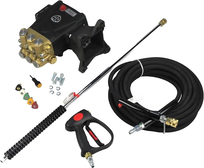 The ROP Shop 4000 psi, 1" Shaft, Horizontal Pressure Washer Water Pump & Deluxe Spray Kit