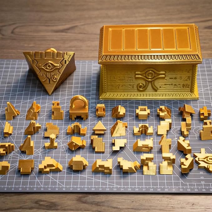 Millennium Sarcophagus Deck Box with Millennium Puzzle | Storage & Display Case | Cosplay Props Fan Gift