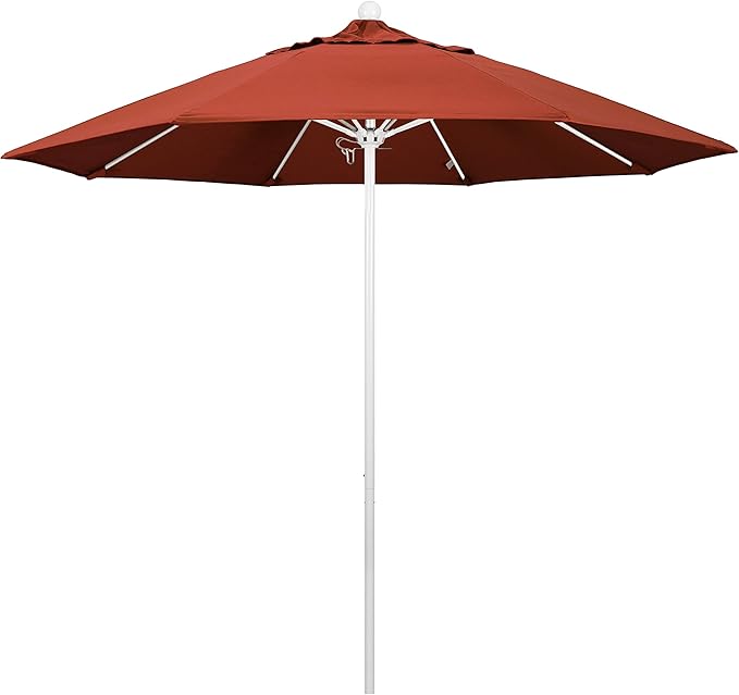 California Umbrella 9' Round Aluminum/Fiberglass Umbrella, Push Open,