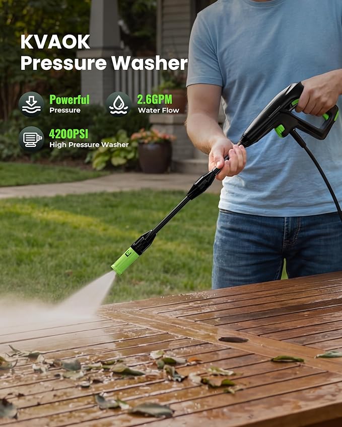 Pressure Washer, 4200 PSI 2.6 GPM Power Washer with 23FT Hose, Foam Cannon, Portable Pressure Washers Ideal for Driveway, Patio, Deck, Fence and Car Wash Home Cleaning