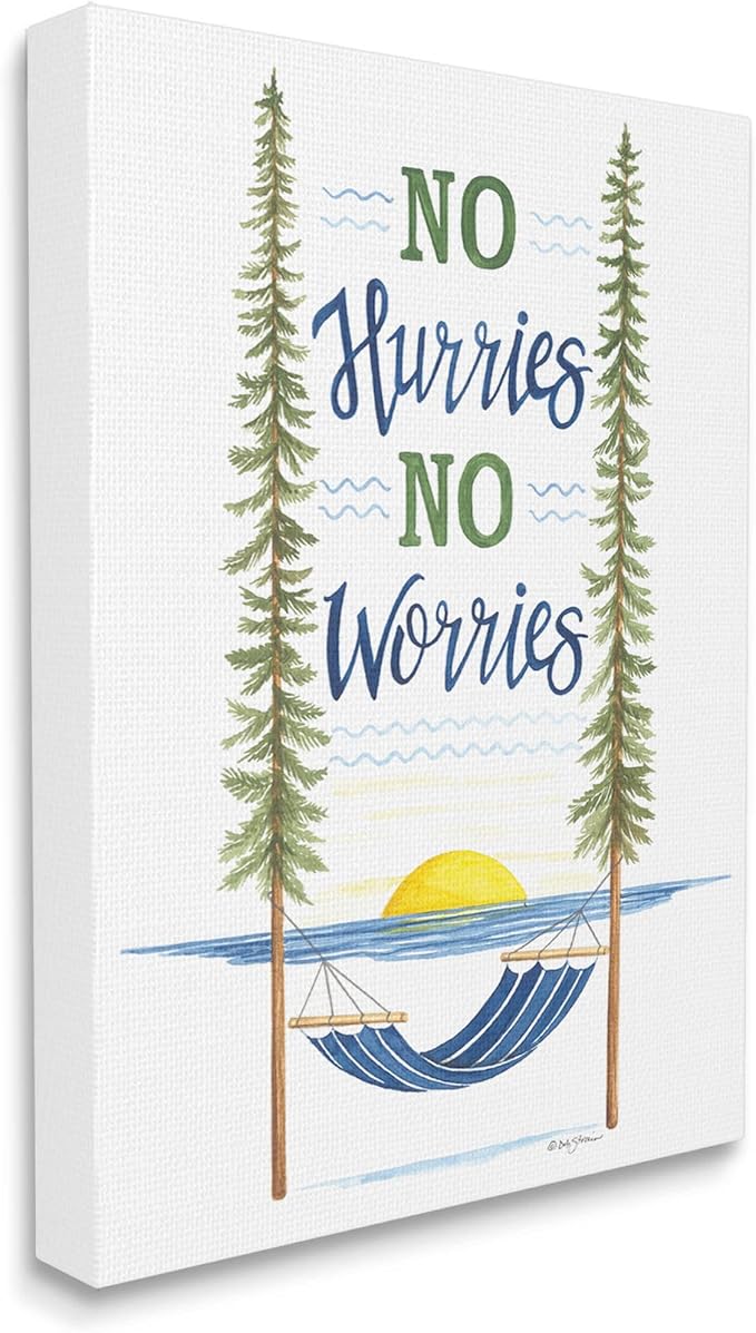 Stupell Industries No Hurries Worries Hammock Scene Canvas Wall Art, Design by Deb Strain