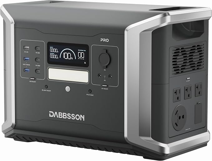 Dabbsson 2150Wh Portable Power Station 2400W,Expandable to 4600W 12.9kWh,NEMA TT-30 Port,100W USB-C,Support AC & Solar Charging Together, EPS 15ms,DBS 2100Pro Solar Generator for Home Backup,2024 New