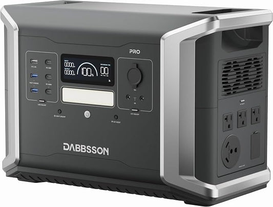 Dabbsson 2150Wh Portable Power Station 2400W,Expandable to 4600W 12.9kWh,NEMA TT-30 Port,100W USB-C,Support AC & Solar Charging Together, EPS 15ms,DBS 2100Pro Solar Generator for Home Backup,2024 New
