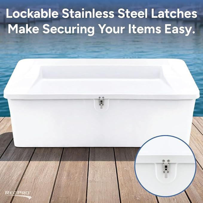 RecPro 72" Marine Dock Box | Fiberglass Storage Bench
