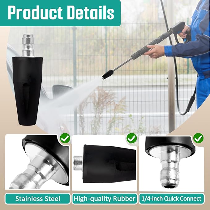 2000 PSI Turbo Nozzle Pressure Washer Replacement Compatible with Greenworks 5201402, 1/4-Inch Quick Connect, Rotary Pressure Washer Nozzle