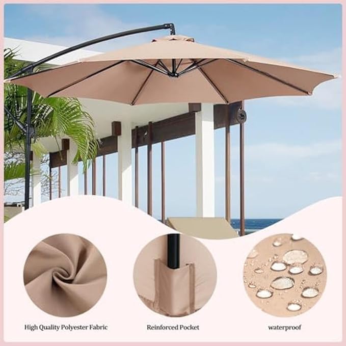 Patio Umbrella Replacement Canopy, 8 Arm Umbrella Replacement Cover, 6.5/7.5/8.2/9/10/11.5/13 Feet, Suitable For Patio