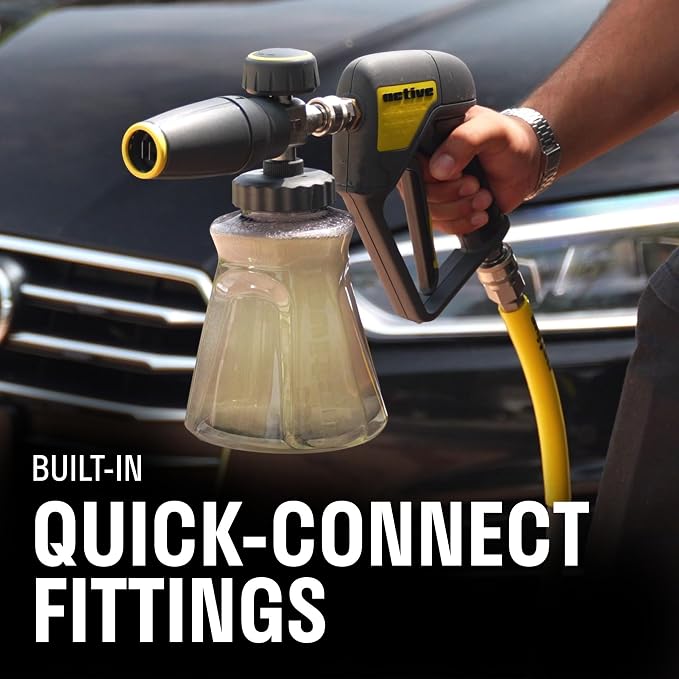 ACTIVE Pressure Washer Gun + 50ft Steel Braided Pressure Washer Hose for all types of Pressure Washers