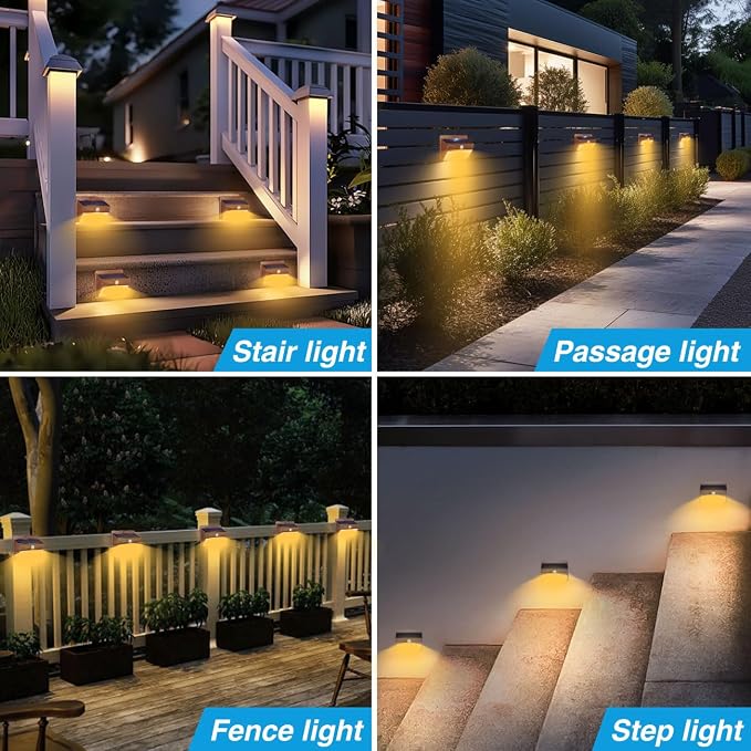 Solar Outdoor Lights, [8 Packs] Motion Sensor Security Lights with 3 Lighting Modes Wall Lights Waterproof Solar Powered Lights for Garden Yard,Brown White