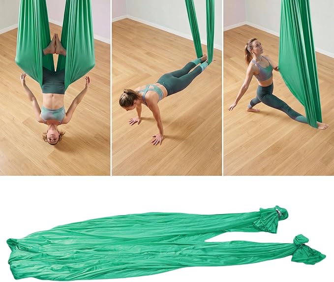RiToEasysports Aerial Hammock Kit, Polyester Fabric for Yoga and Fitness, 400x280cm Home Workout Equipment for Beginners