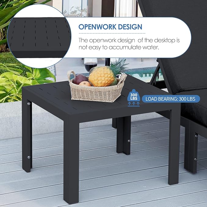 NICESOUL 6 Person Modern Aluminum Patio Furniture Set, 500 lbs Heavy Duty Sturdy Outdoor Sectional Sofa, 29" Deep Wide Oversized Seating, L Shaped Modular Conversation Couch for Garden Backyard, Black