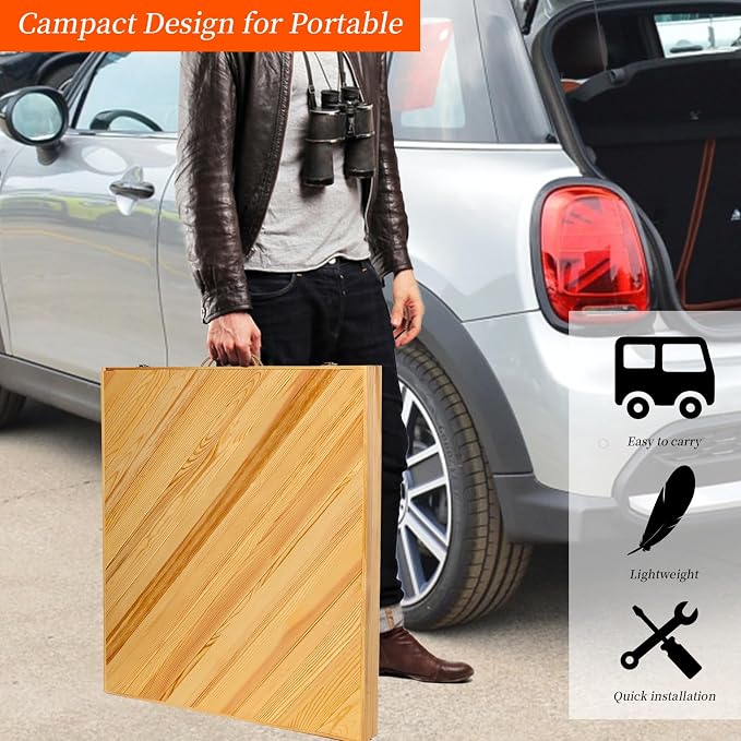 80"x28" Boho Wooden Picnic Table, Portable Outdoor Low Picnic Table with Adjustable Legs 13" & 16" for Floor Seating, Beach, Camping, BBQ, Backyard, 80x28in